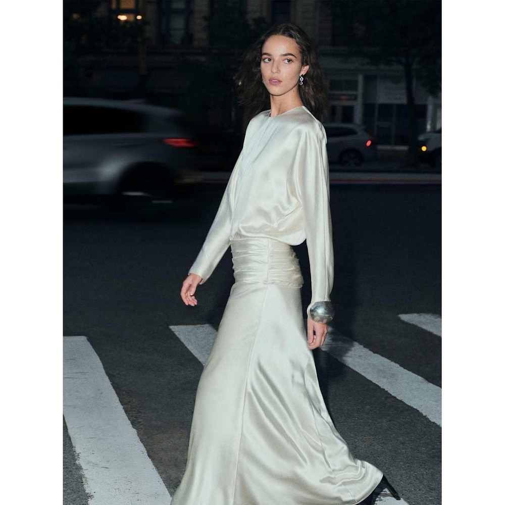 Reformation Esmee Silk Dress Ivory Brand New With Tags - Picture 3 of 12